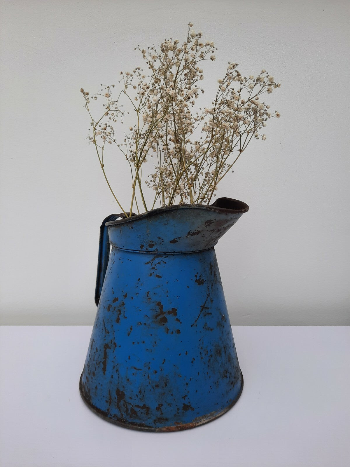 Vintage Blue Oil Jug, Pourer, Half Gallon, 1960's / 1970's Automobilia blue vase