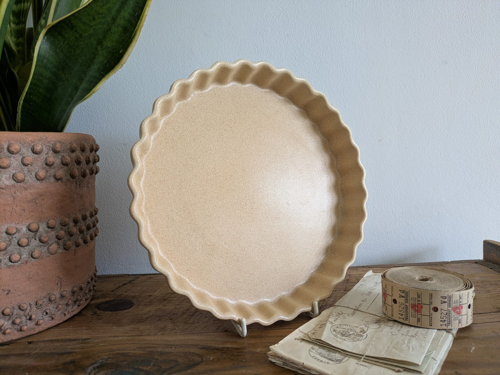 Emile Henry Flan Tart French Vintage Baking Dish Oven Serving Dish 24cm Round 
