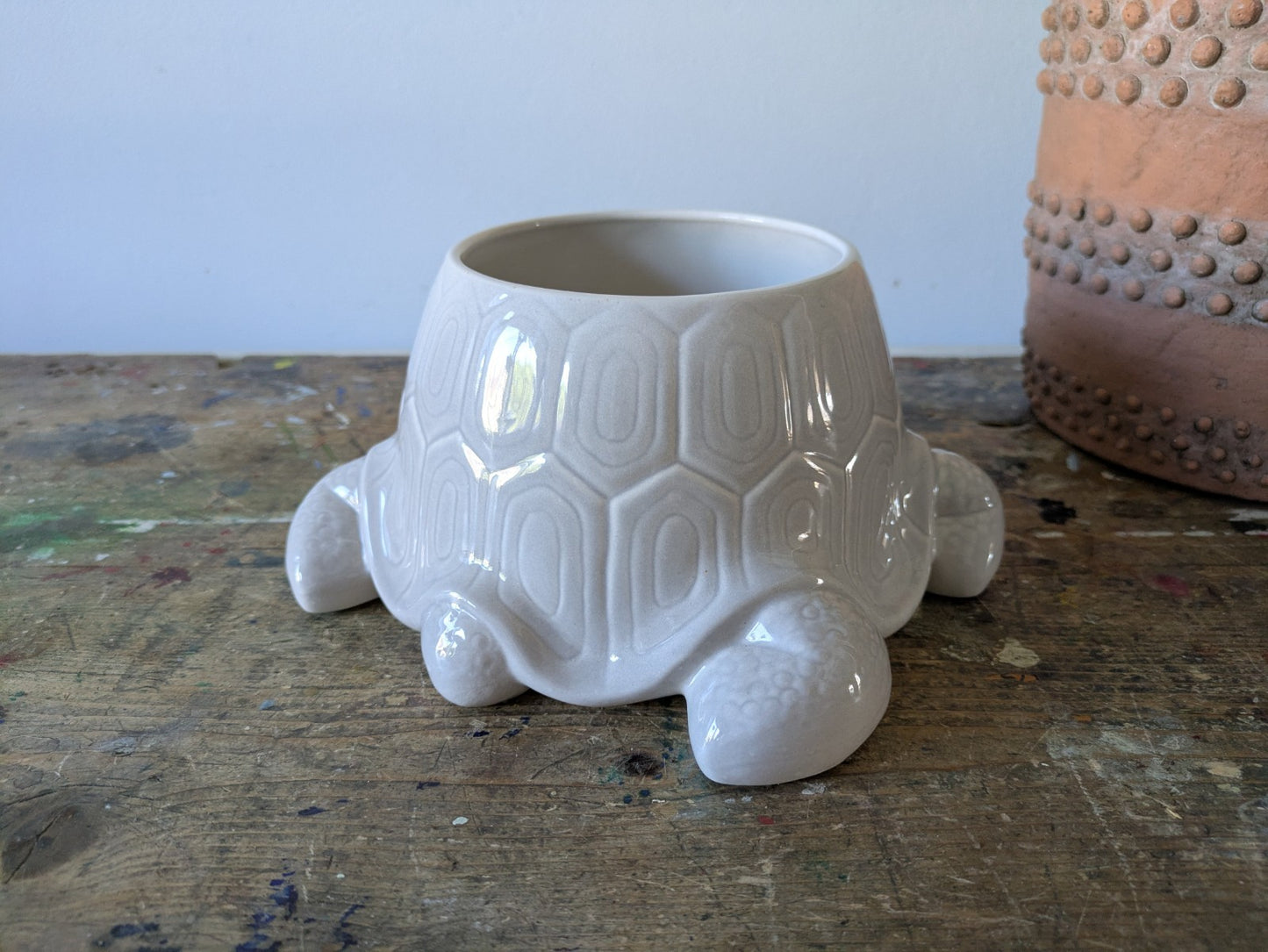 VINTAGE TORTOISE ST MICHAEL MARKS & SPENCER FUN PLANTER PLANT POT MADE ITALY VGC