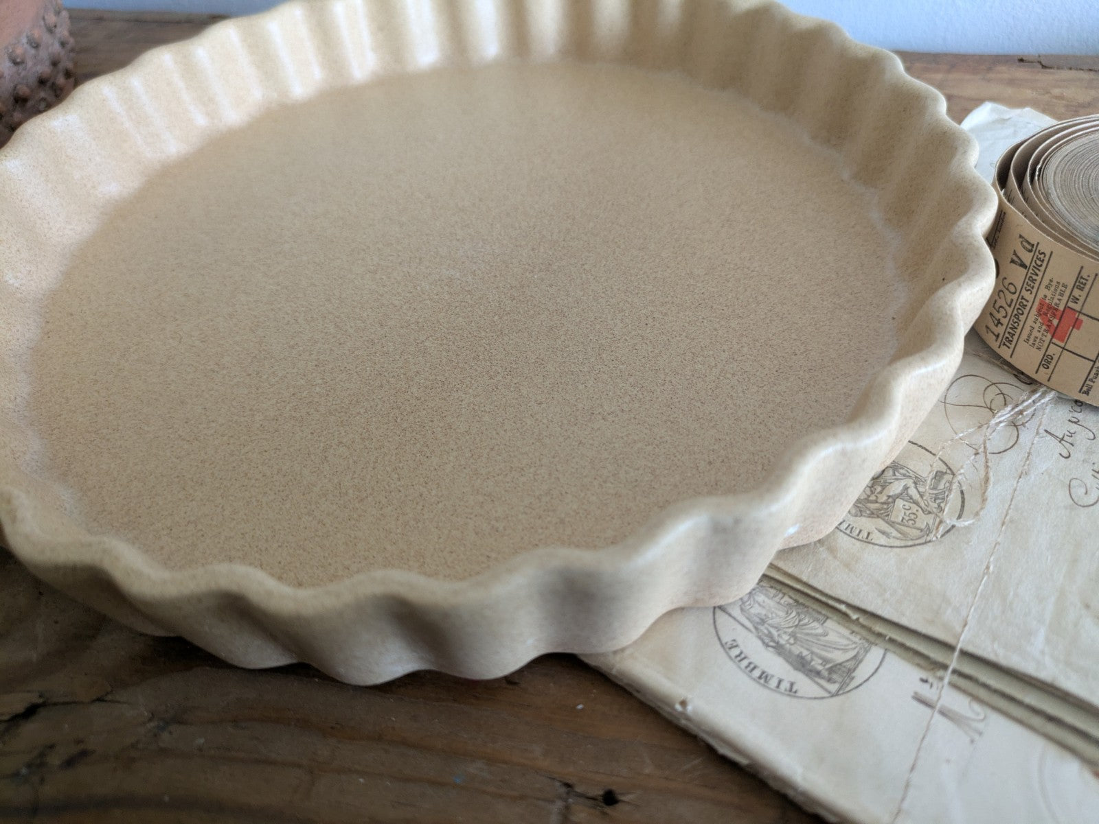 Emile Henry Flan Tart French Vintage Baking Dish Oven Serving Dish 24cm Round 