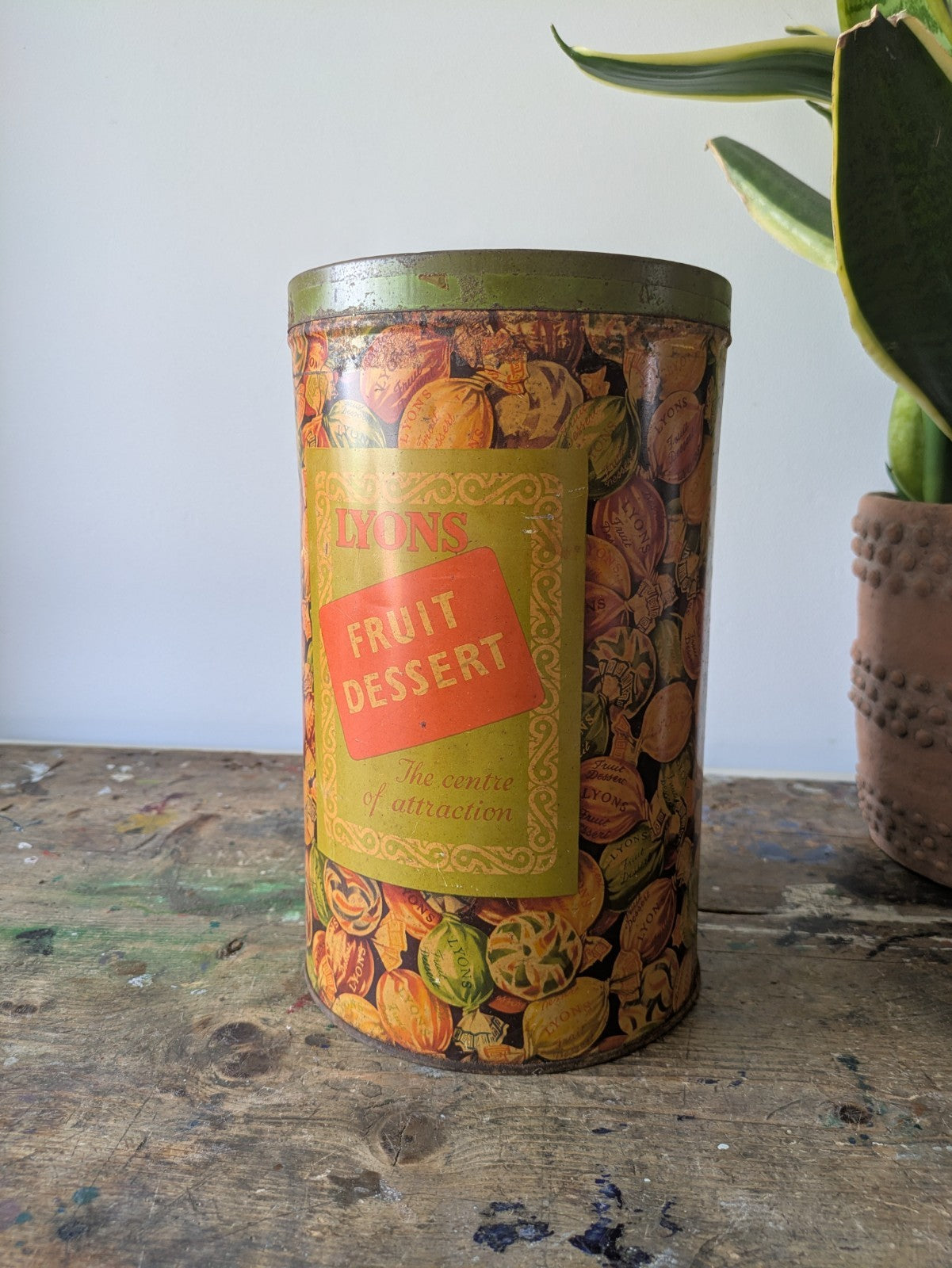 Vintage Rare Lyons Fruit Dessert Display Issue XL Shop Display Sweet Tin Shop 