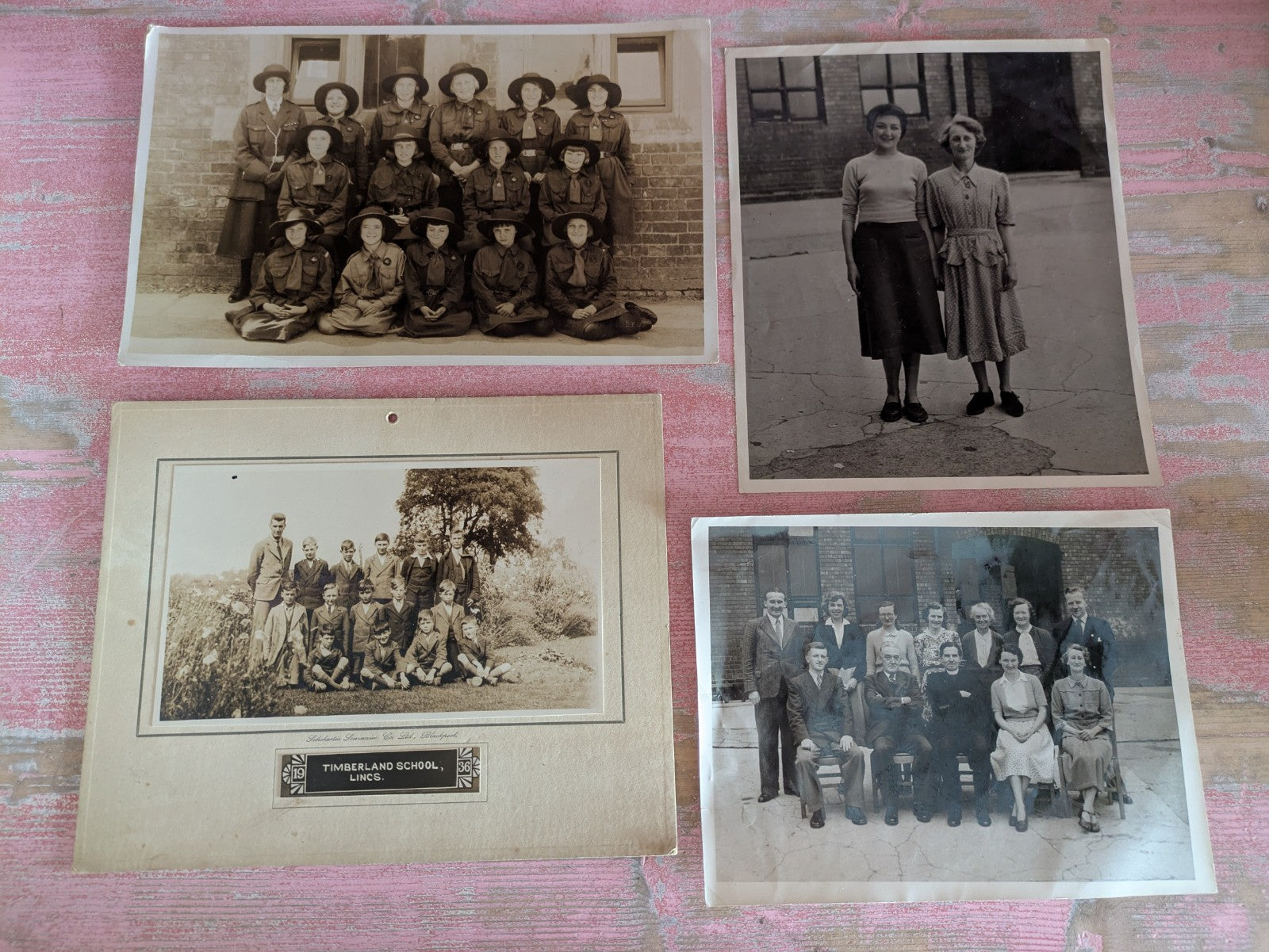 Early 20th C Class Pictures Photos School Lincs Photographs Girl Guides Antique 