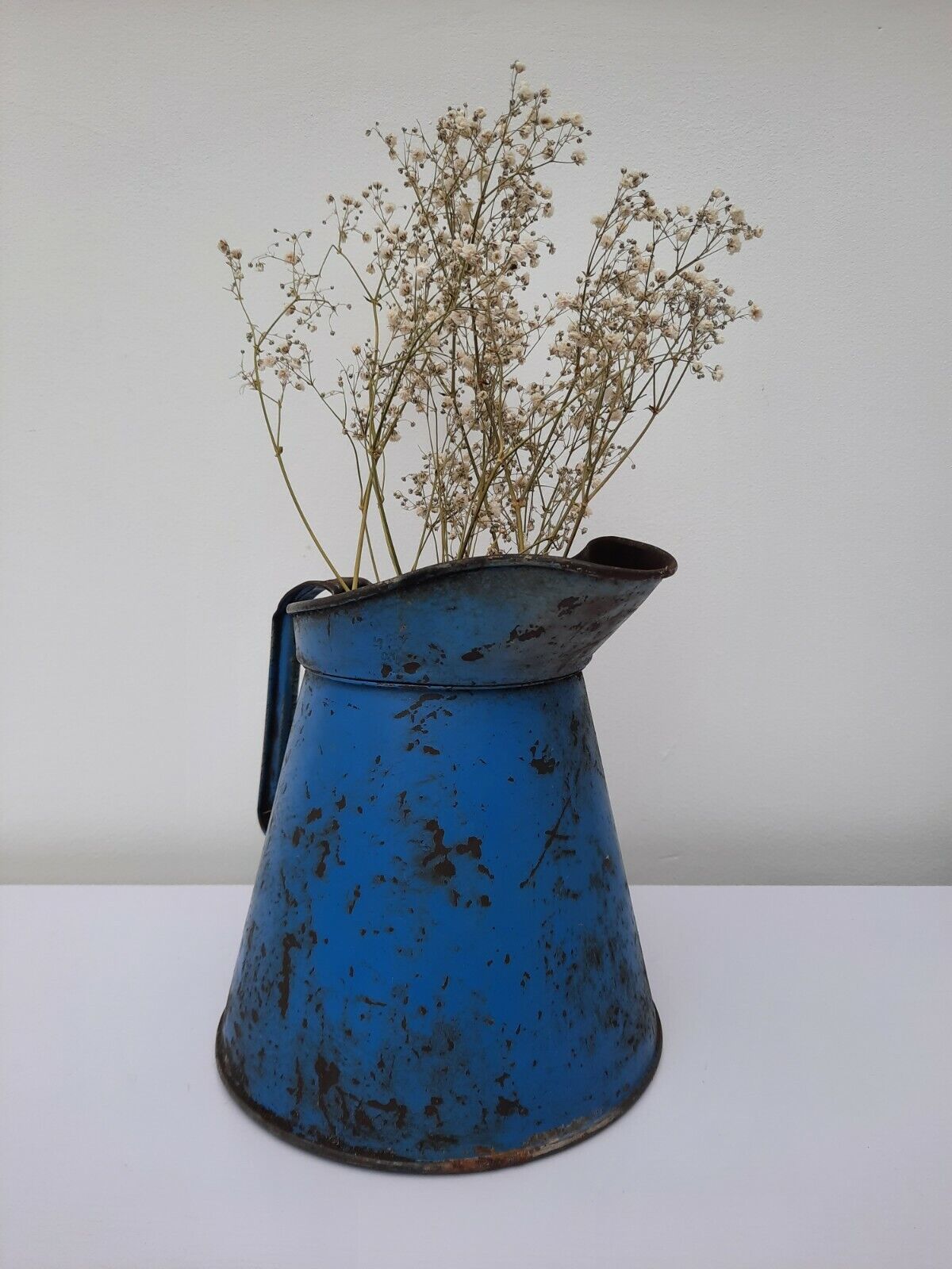 Vintage Blue Oil Jug, Pourer, Half Gallon, 1960's / 1970's Automobilia blue vase