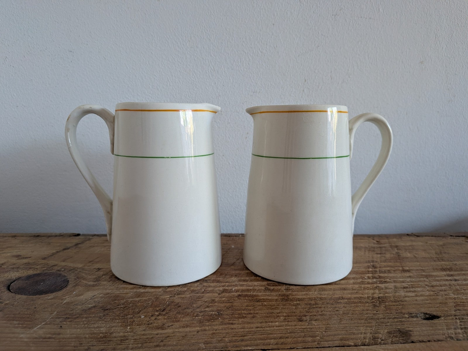 Vintage Pair J & G Meakin SOL Jug England Half Pint Small Kitchen Creamer Milk