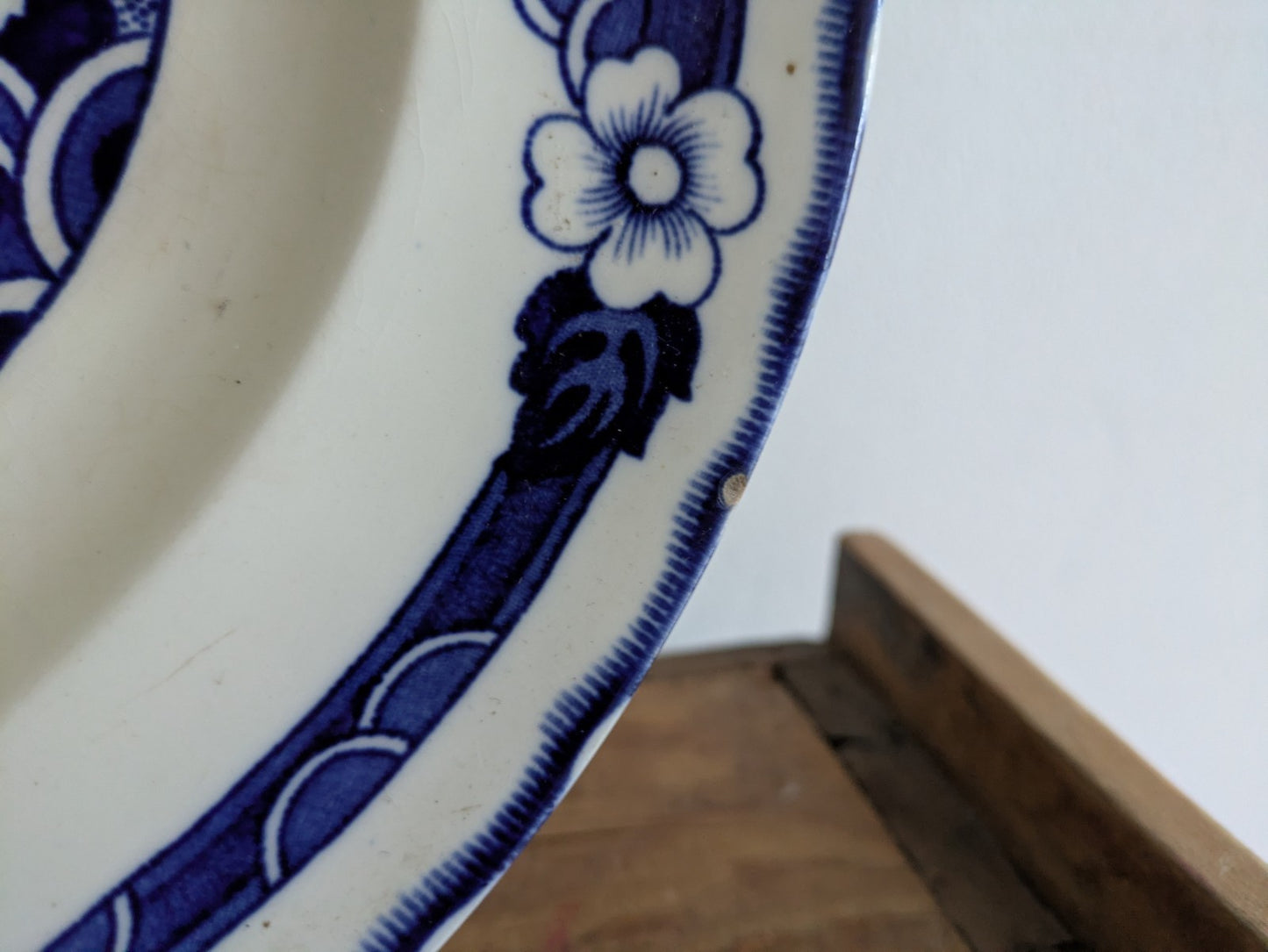 Antique Vintage 1930’s Alfred Meakin Jesmond China Platter Blue White Prop Serve