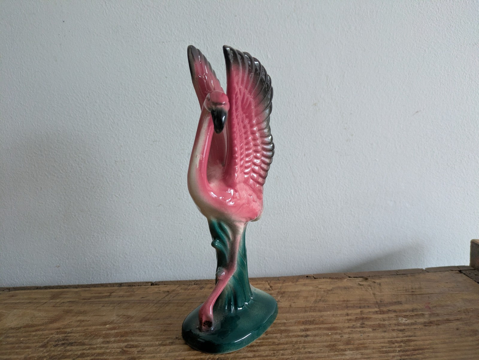 Vintage Sarsaparilla Pottery Standing Pink Flamingo 19.2cm H Japan Retro Kitsch 