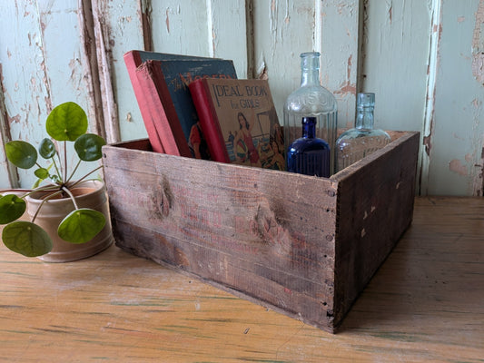 Vintage Danish Lard Board Wooden Box  Crate Storage Prop Kitchen Advertising 