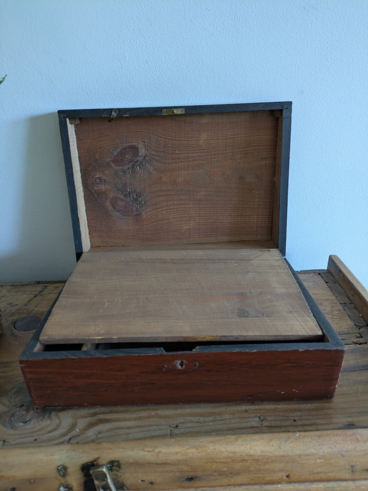 Antique 19th Century English Art Nouveau Campaign Writing Slope Desk Velvet Rare
