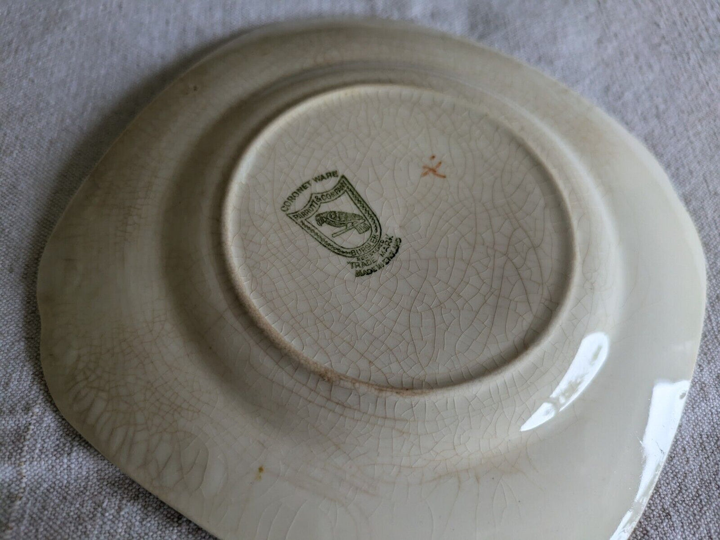 6x Vtg Coronet Ware Tapestry English Sampler Side Plates Parrott & Co Burslem 