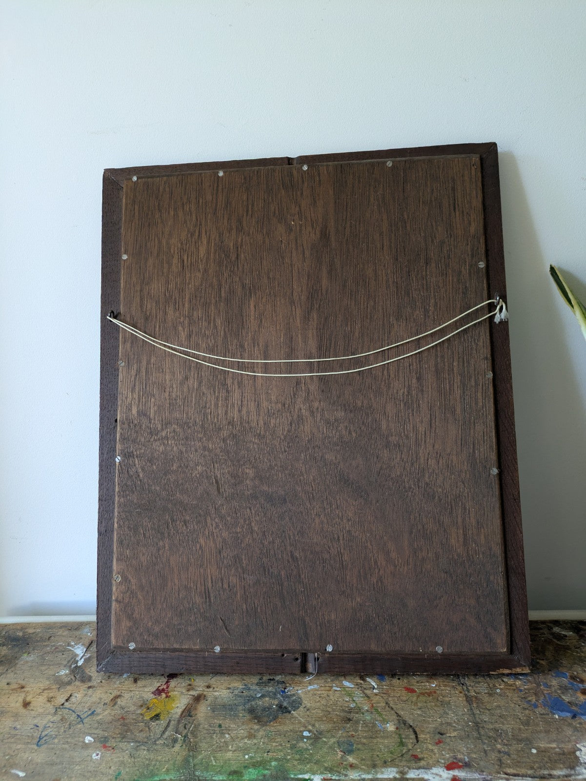 C1890 Victorian Rectangular Mirror Antique Oak Hand Carved Frame Berries Leaves