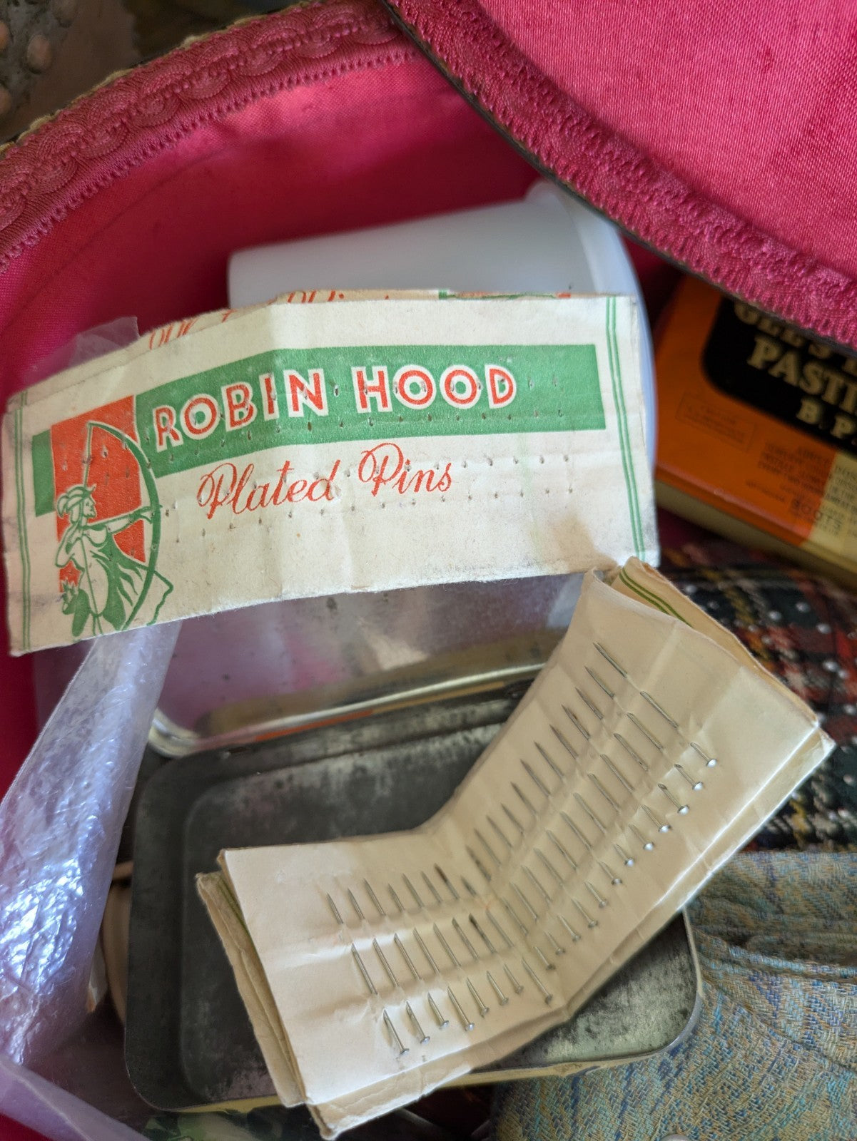 1940s Retro Vintage Rattan Sewing Box Basket Oval With Contents Full Prop Wicker
