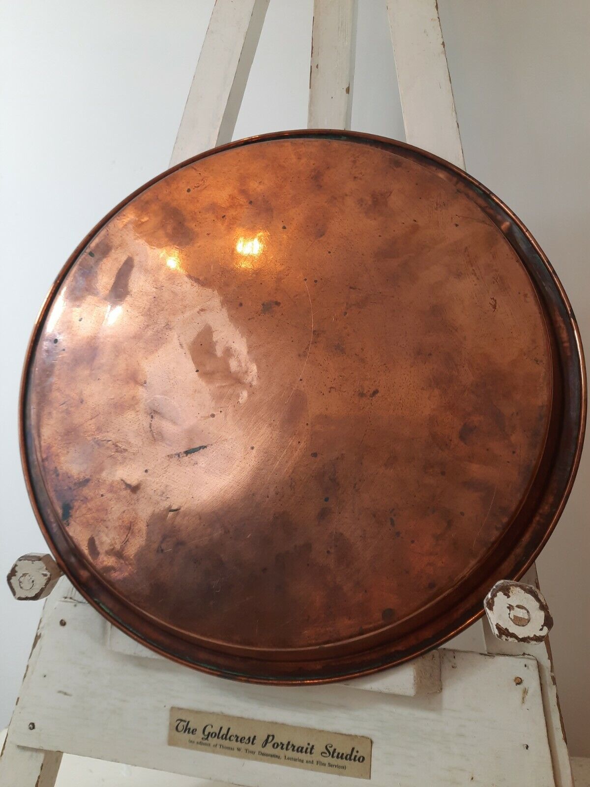 Antique Copper Teachers Highland Cream Whisky Pub Tray Distillers Collectors 