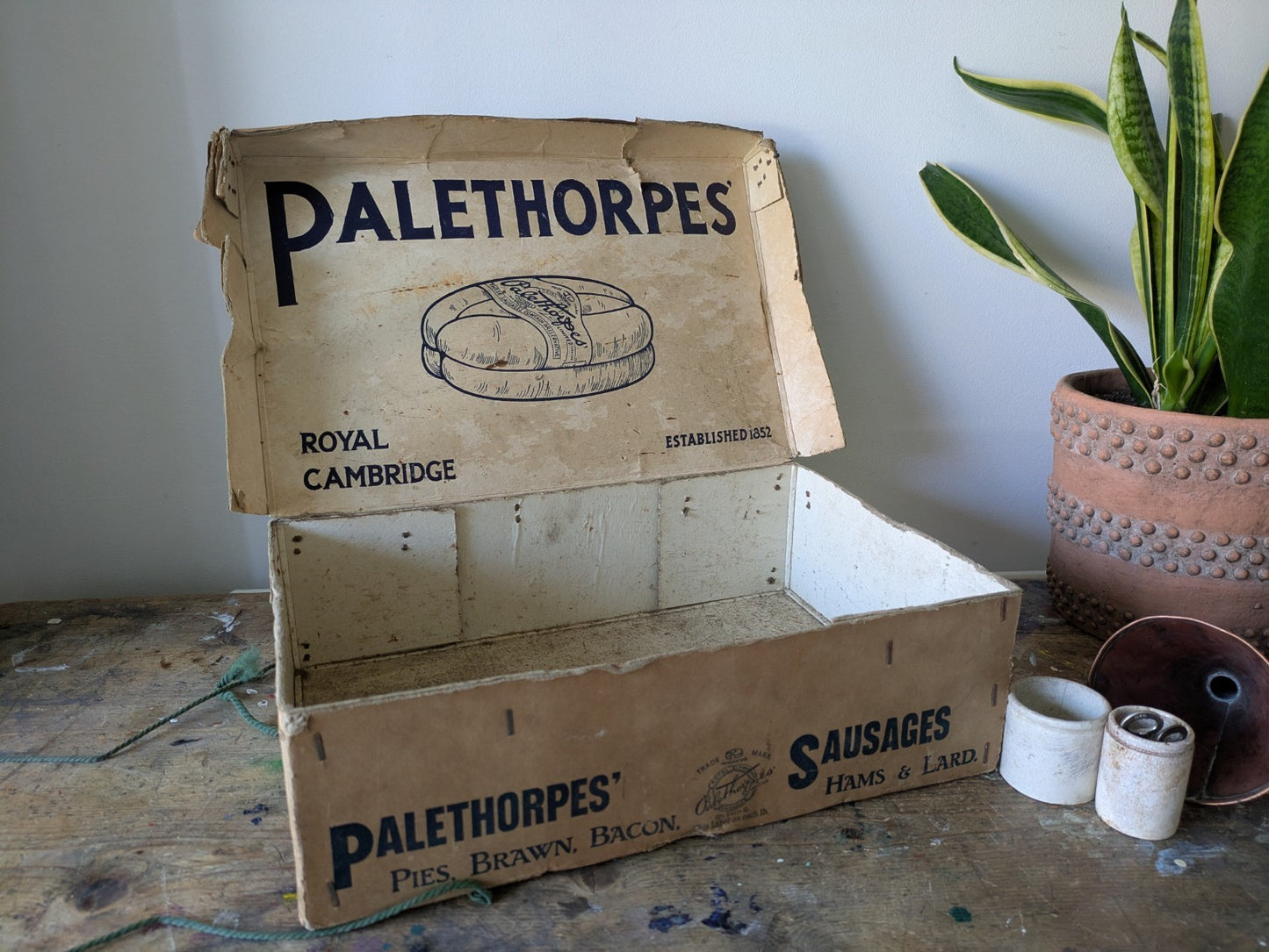 Vtg Palethorpes Sausages Box Butcher Packaging Food Advertising Kitchenalia Prop