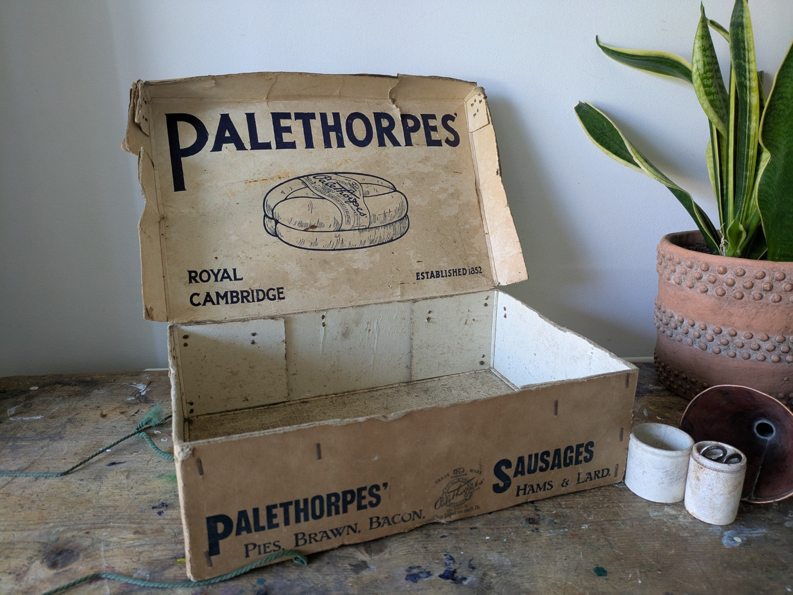 Vtg Palethorpes Sausages Box Butcher Packaging Food Advertising Kitchenalia Prop