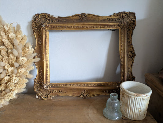 Antique Vintage French Rococo Style Ornate Wooden Gilt Picture Frame Gold Photo