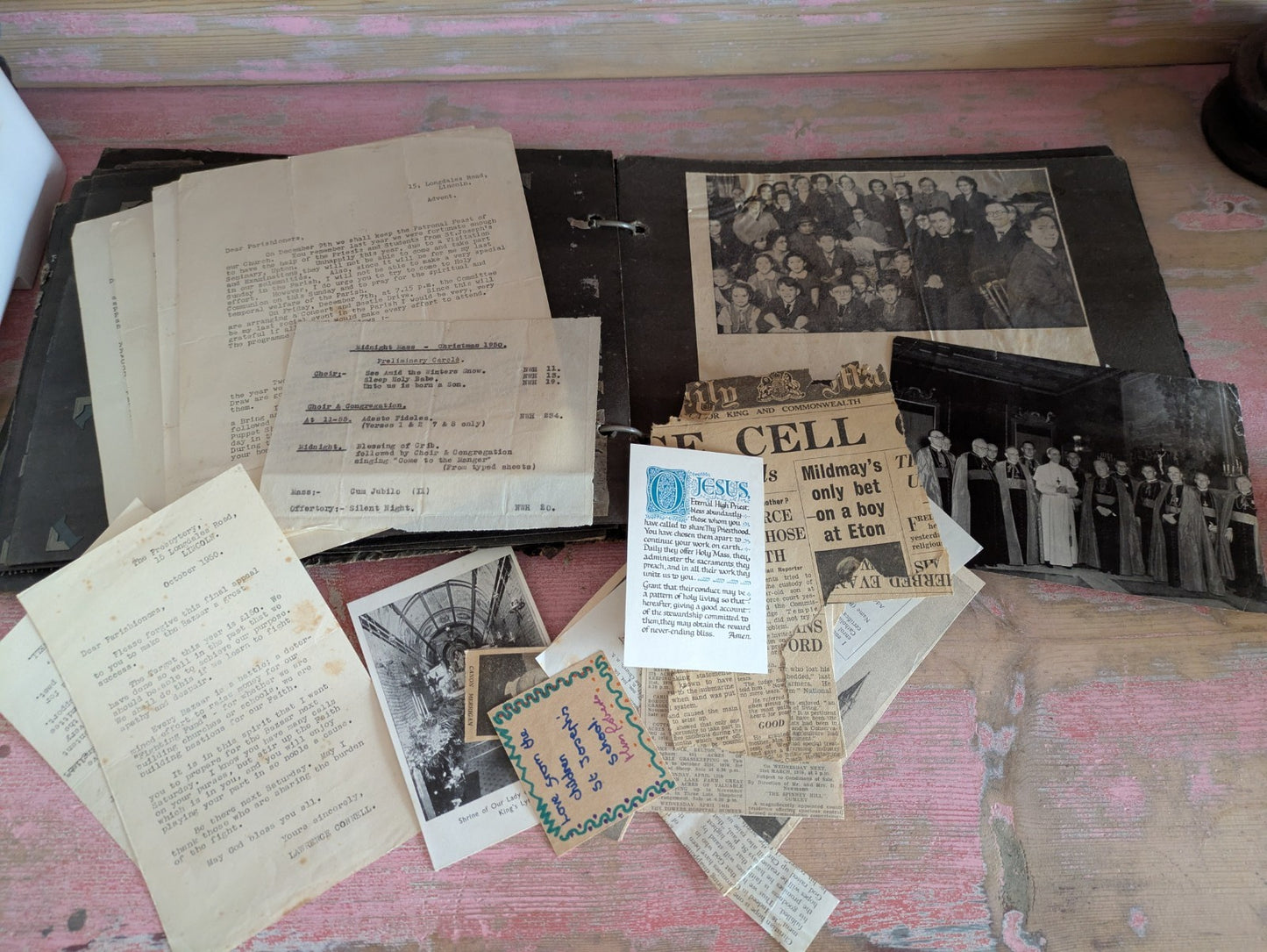 Vintage 1940s WW11 Egyptian Leather Brown Large Photo Album Full Ephemera Photos