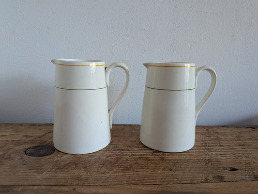 Vintage Pair J & G Meakin SOL Jug England Half Pint Small Kitchen Creamer Milk