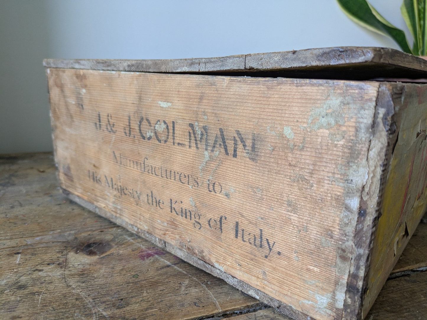 Rare Antique Colman's Mustard Crate 1890 Box Advertising Packaging Vintage Prop