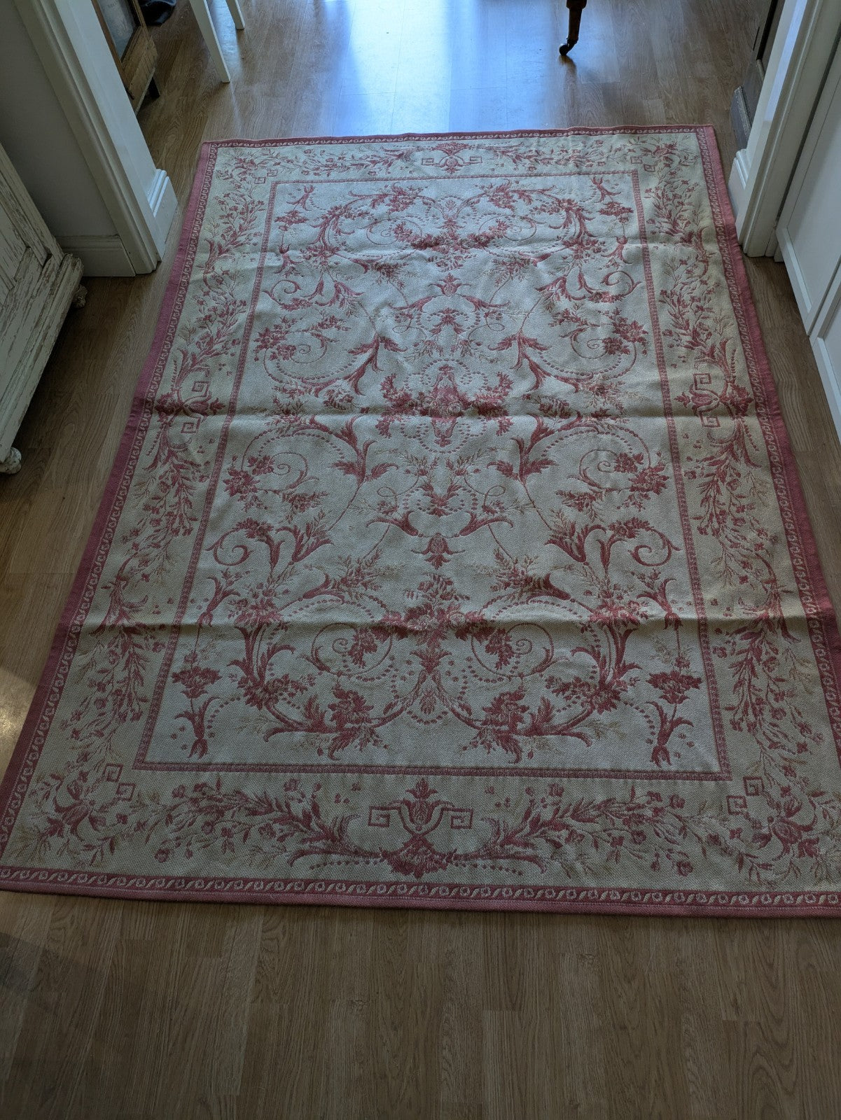 Laura Ashley Malmaison Rug Cream Red Vintage Traditional (234x165cm) Terracotta 