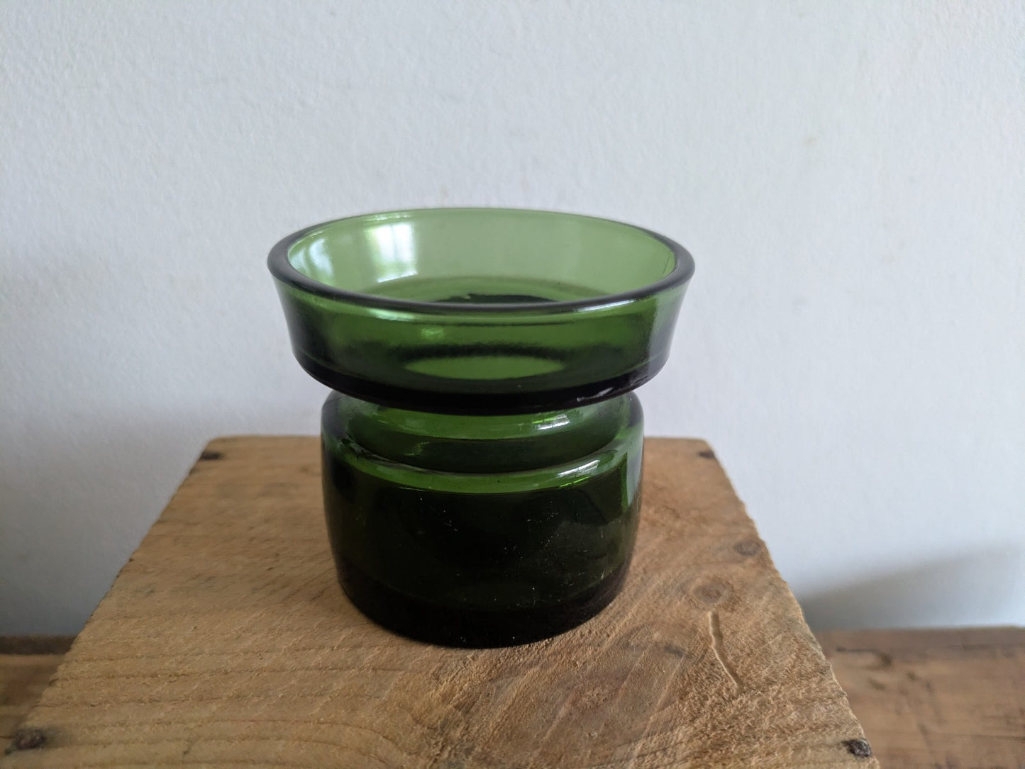 JENS QUISTGAARD Dansk Designs Green Glass Candle Holder 6.4cm High Vintage Retro