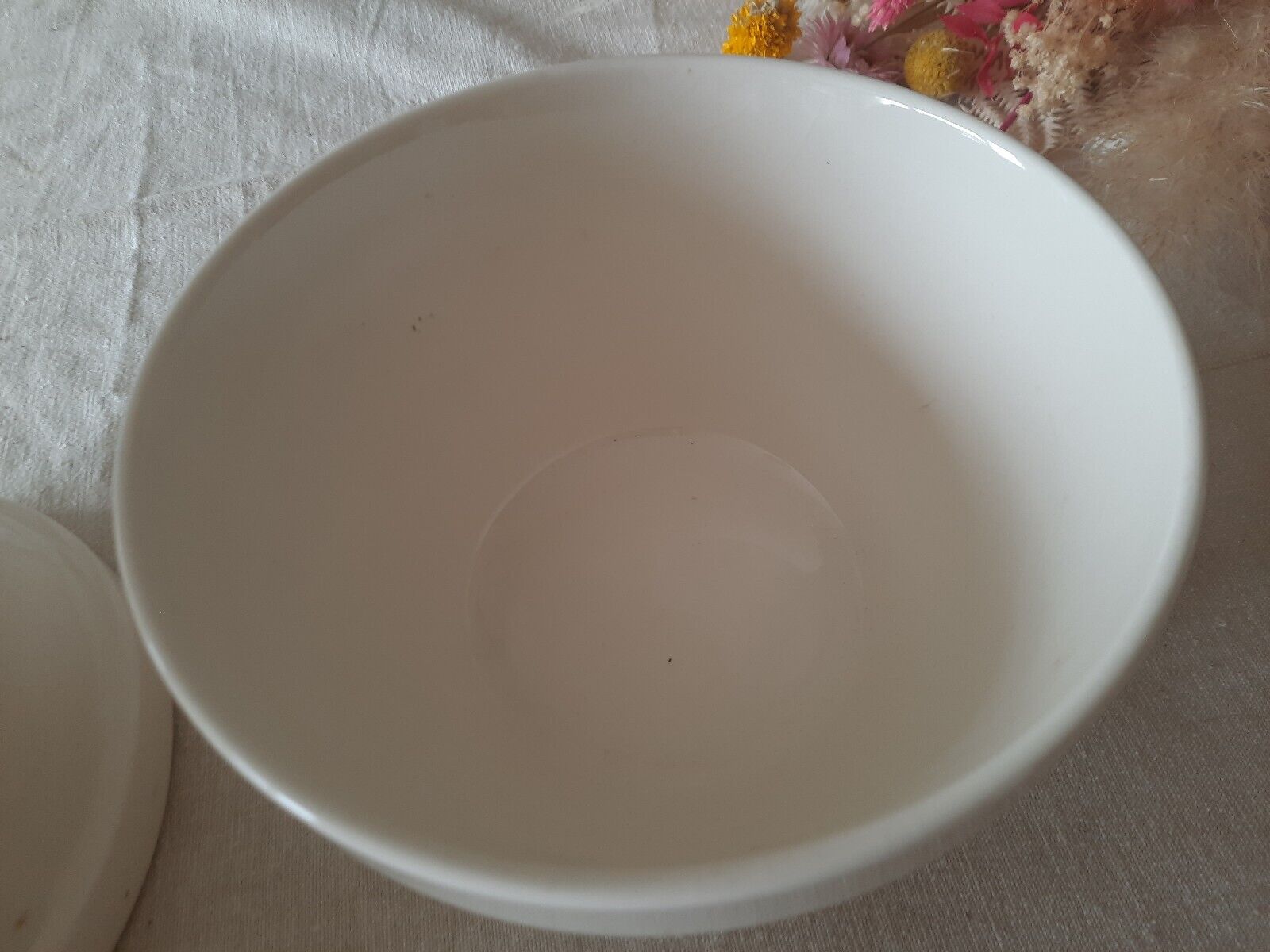 2x VINTAGE Mason Cash Pudding bowl White Retro Stoneware crazed crackle antique!