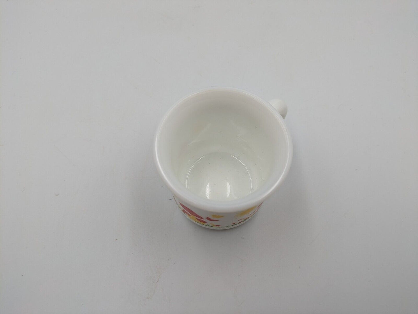 Cerve Italy Vtg Mushroom Garden Espresso Mug Cup x1 Milk Glass Hazel Atlas Style