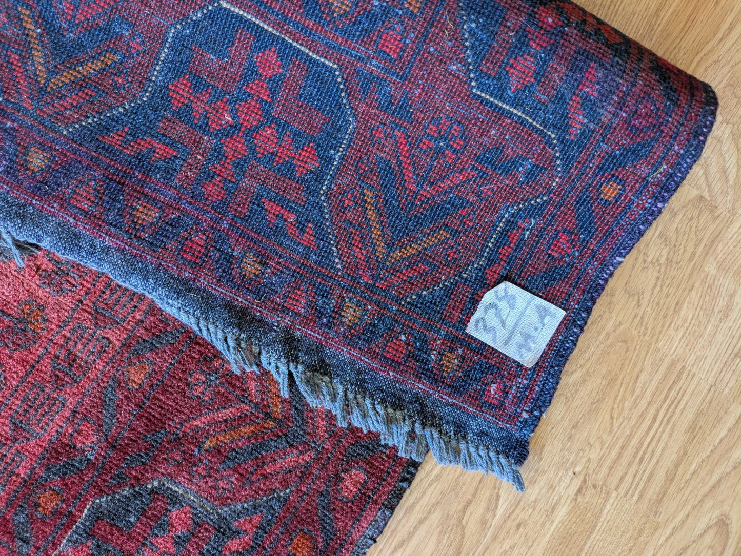 Afghan Handwoven Oriental Rug 151x99cm Top Condition Oriental Carpet Rug Red Lrg