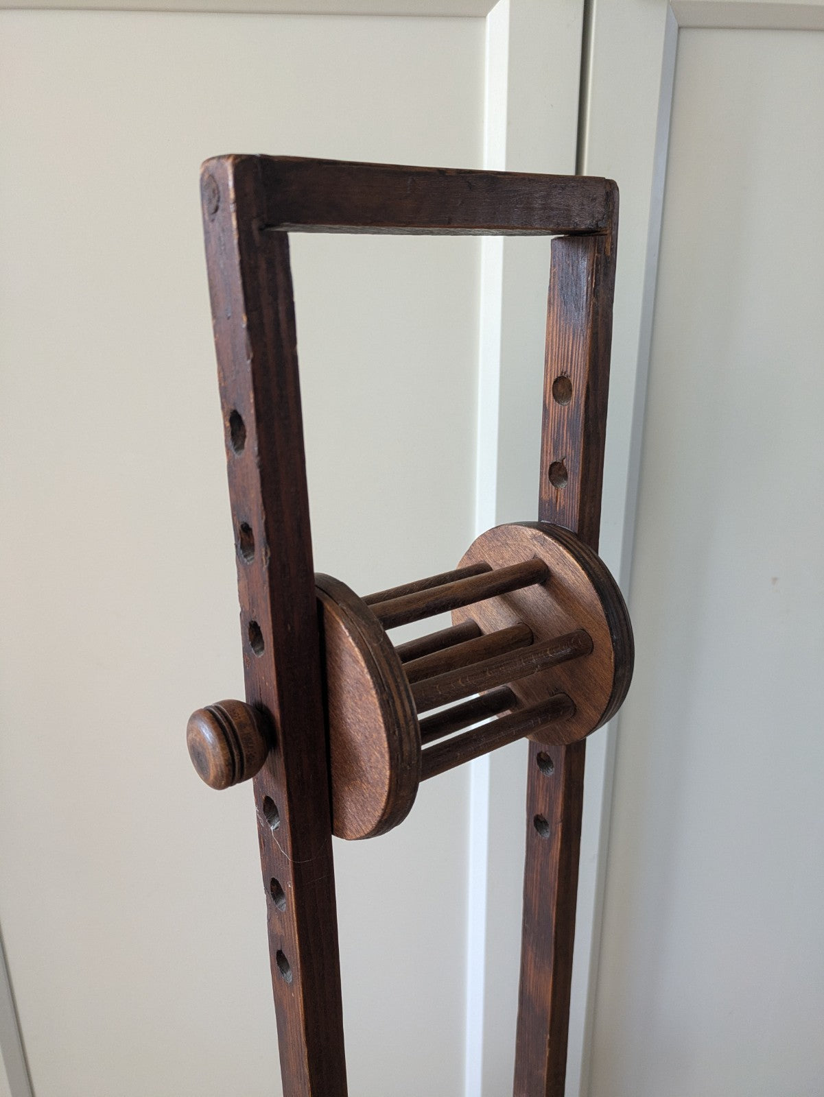 Antique Wool Winder Stand, English, Oak, Adjustable Yarn Swift, Victorian, Holde