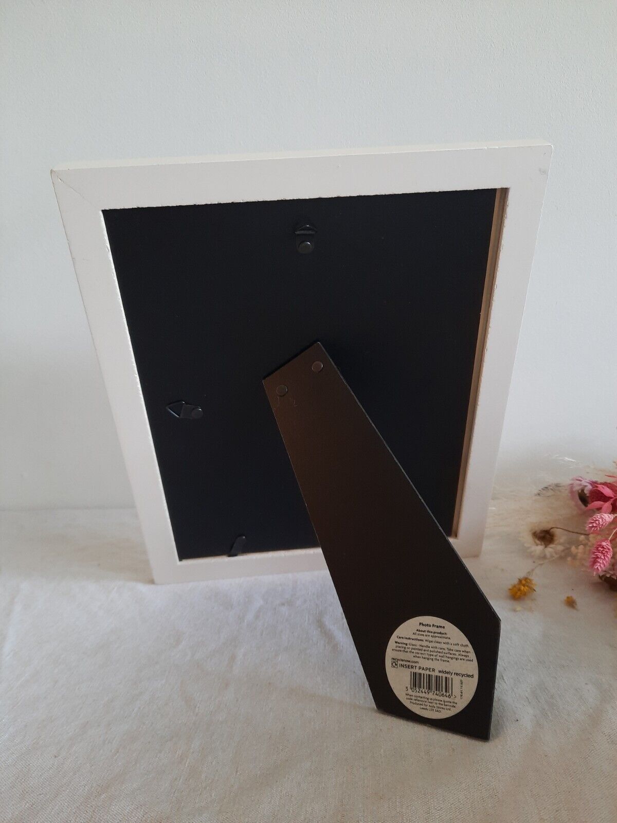 Floral picture Frame Wallpaper Sample gift framed Rare French Vtg Original White