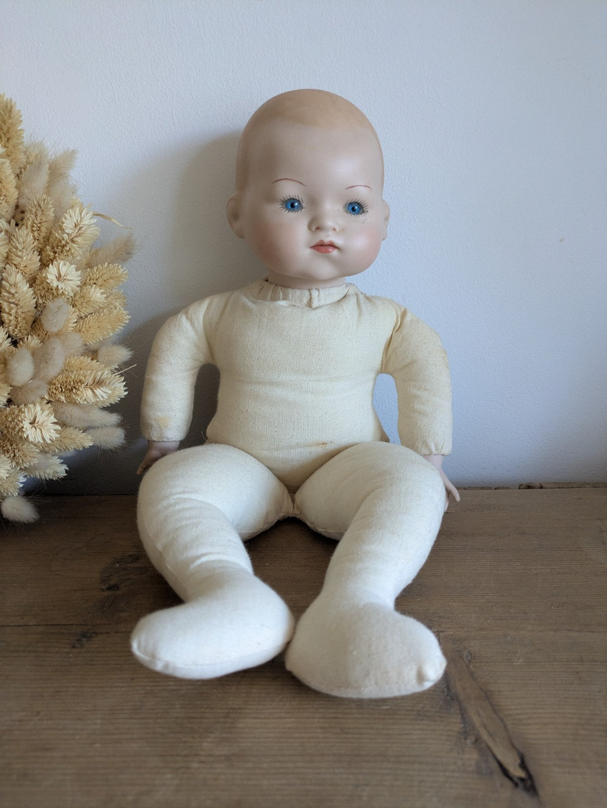 Armand Marseille Am Germany Bisque Doll Baby Cloth Body AM 341 Vintage Toy Prop