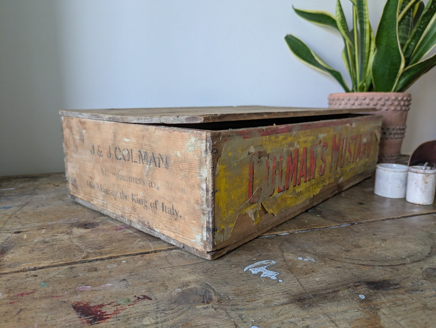 Rare Antique Colman's Mustard Crate 1890 Box Advertising Packaging Vintage Prop