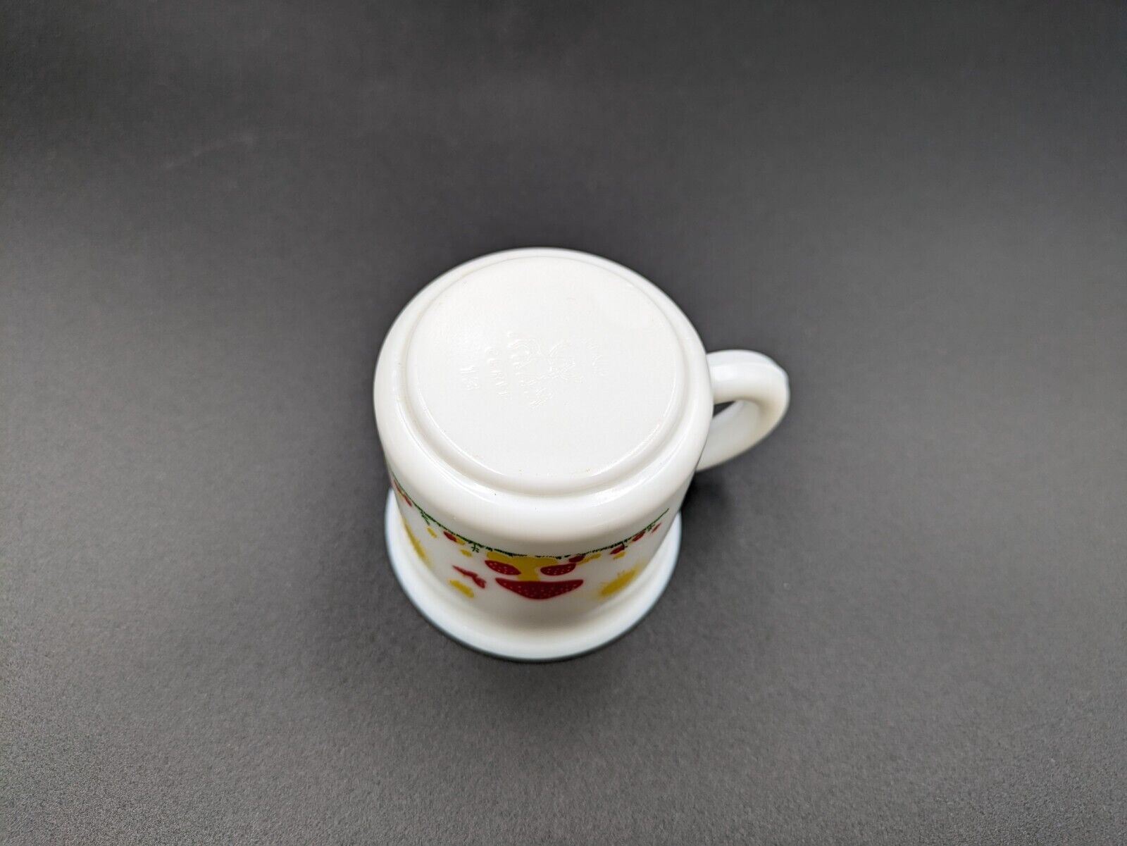 Cerve Italy Vtg Mushroom Garden Espresso Mug Cup x1 Milk Glass Hazel Atlas Style