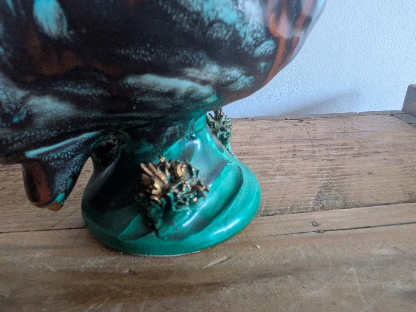 Superb Table Lamp Vallauris Ceramic Under The Sea Conch Shell French Coral VTG