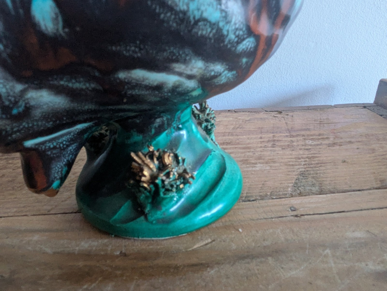 Superb Table Lamp Vallauris Ceramic Under The Sea Conch Shell French Coral VTG