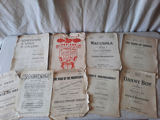 Vintage Lot Piano Sheet Music Manuscript Paper War Time UK British Rare Antique*
