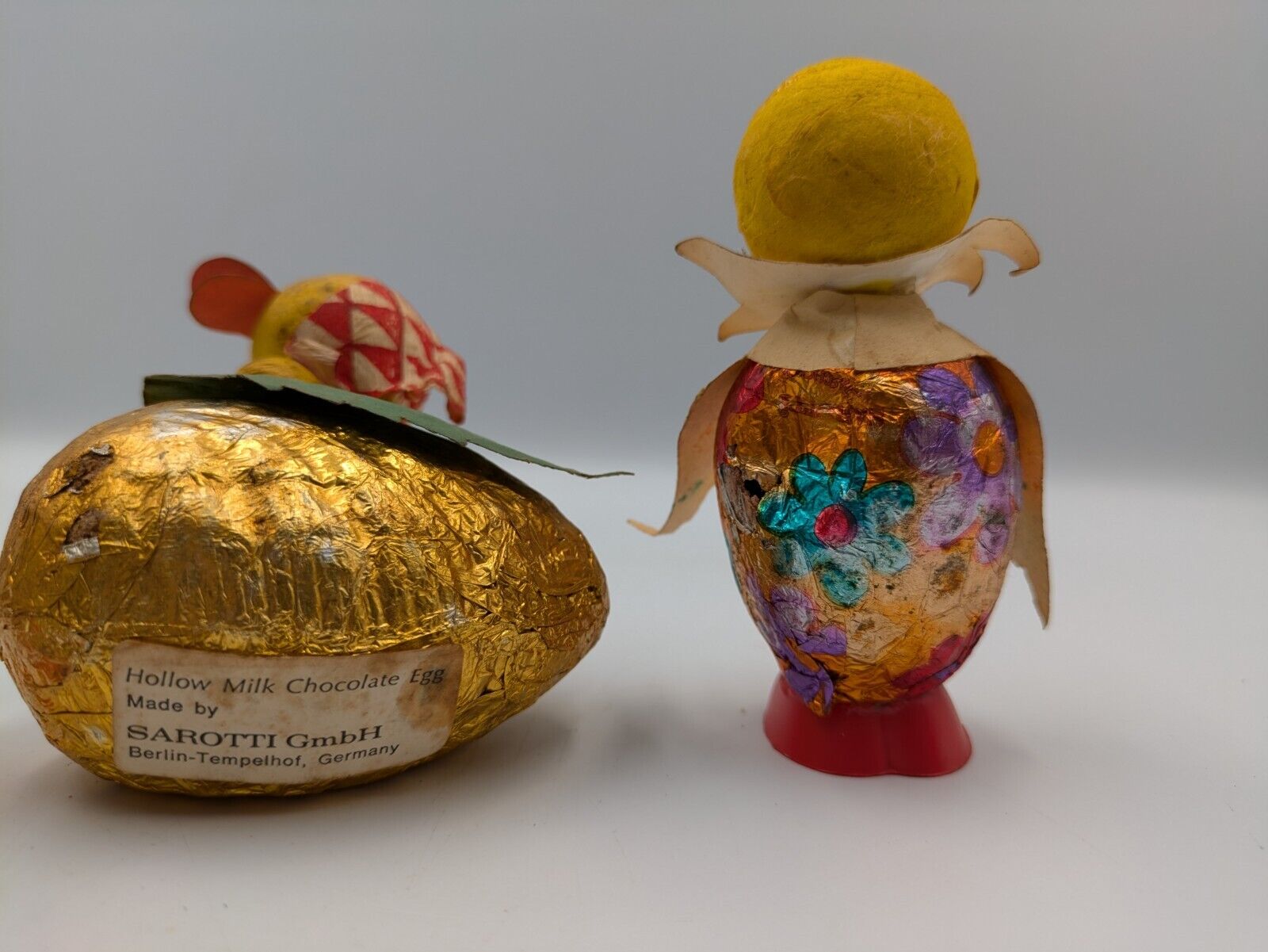 4x Vtg Chocolate Confectionary Shop Display Sarotti Chick Easter Bird Parrot Old