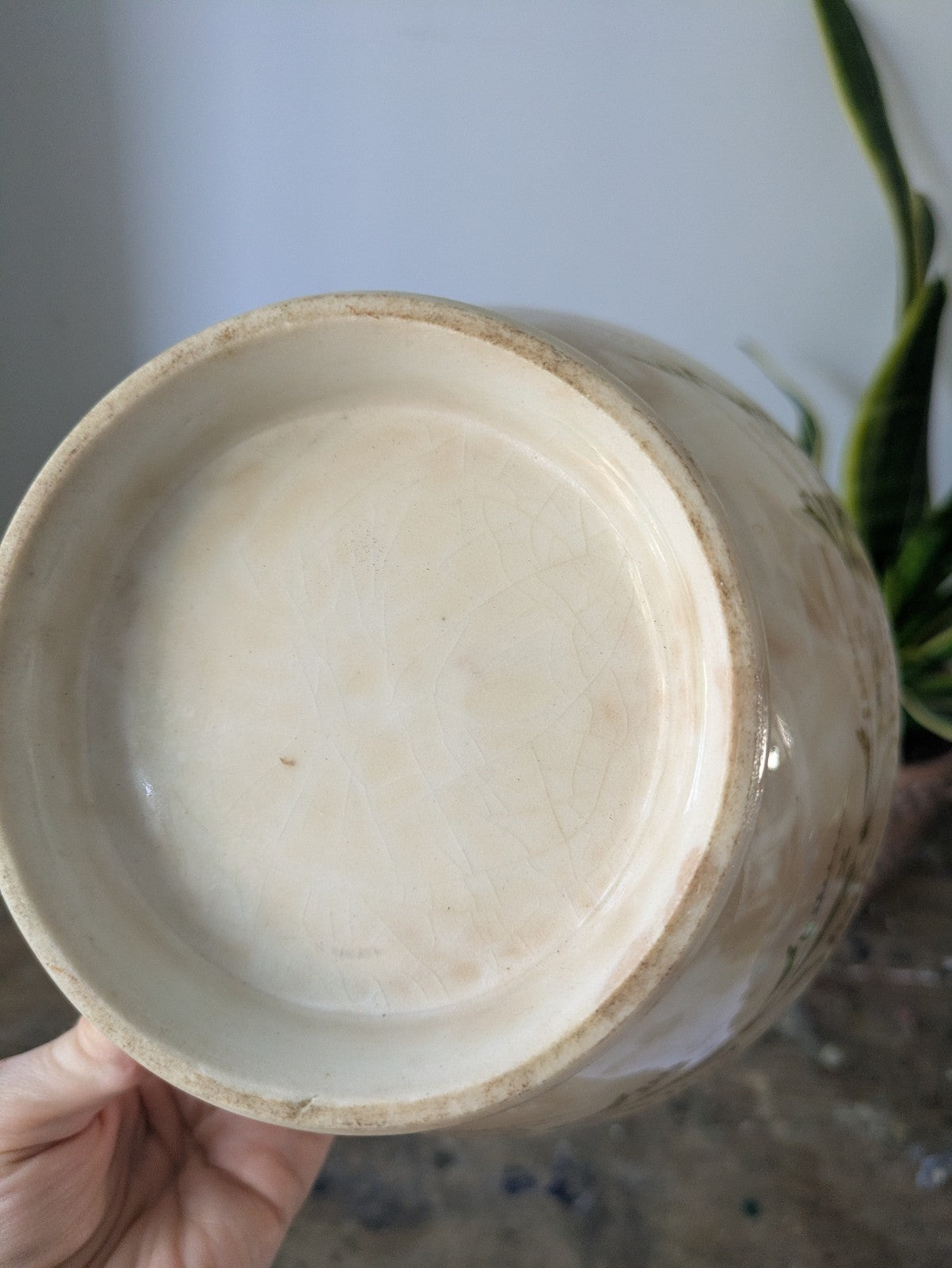 19th C. French Porcelain Round Serving Bowl Gilt Design c. 1800-50 Early Antique