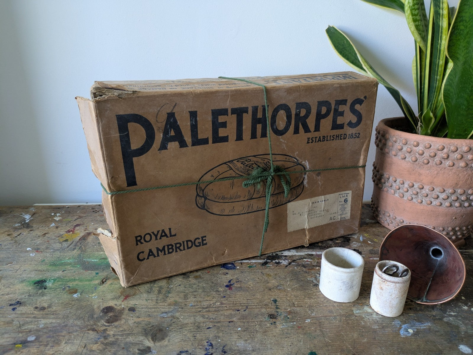 Vtg Palethorpes Sausages Box Butcher Packaging Food Advertising Kitchenalia Prop