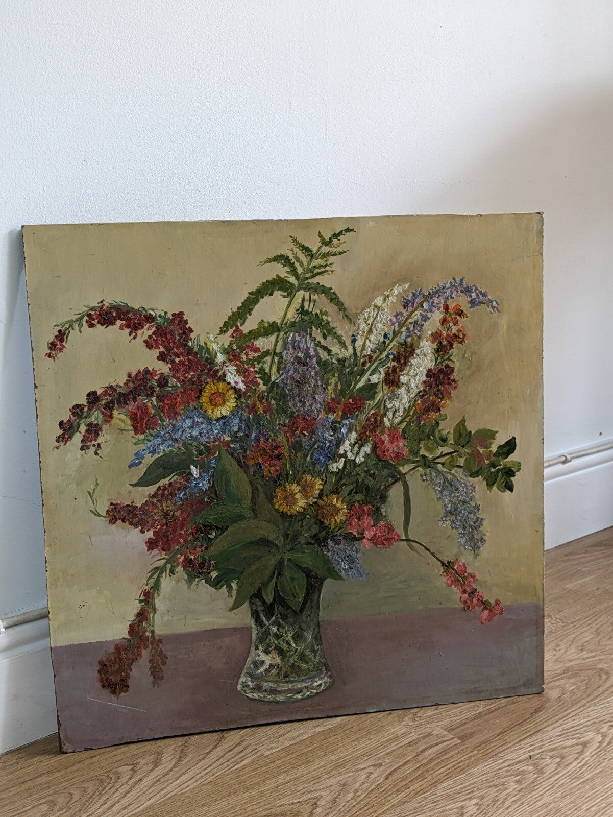 Vtg Painting Floral Vera Hammond Spring Flowers 1984 Bouquet Picture Still Life