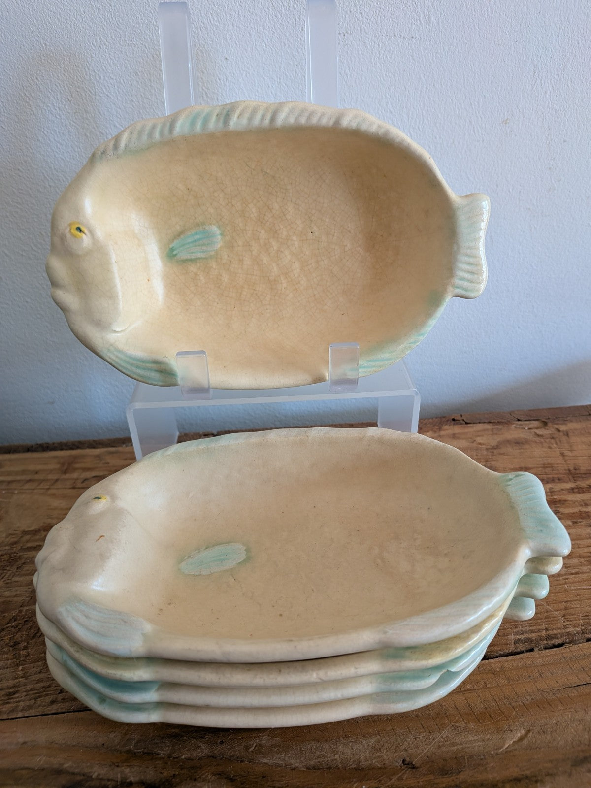 5x Shorter & Son Art Deco Fish Plate Bowls Dishes Matt glaze Clarice Cliff Serve
