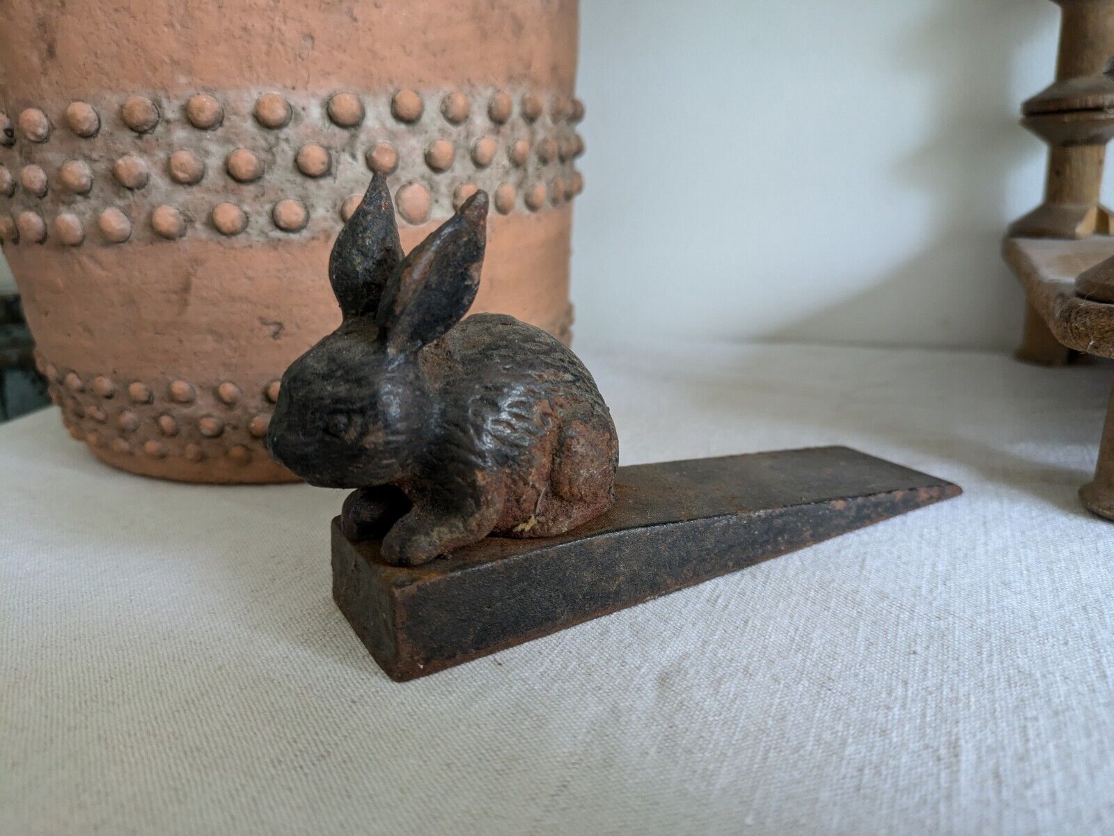 Rabbit Heavy Metal Doorstopper Heavy Door Wedge Shabby Bunny Stopper Stop Black