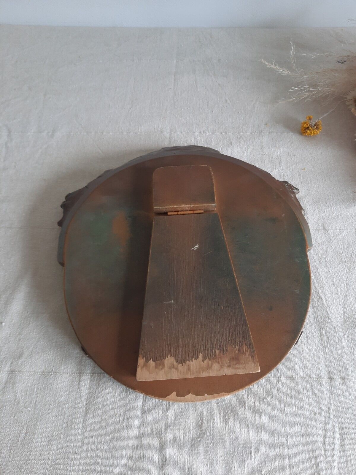 Vintage Barbola Mirror Circa 20s 1930s art deco floral antique Round bevel edge