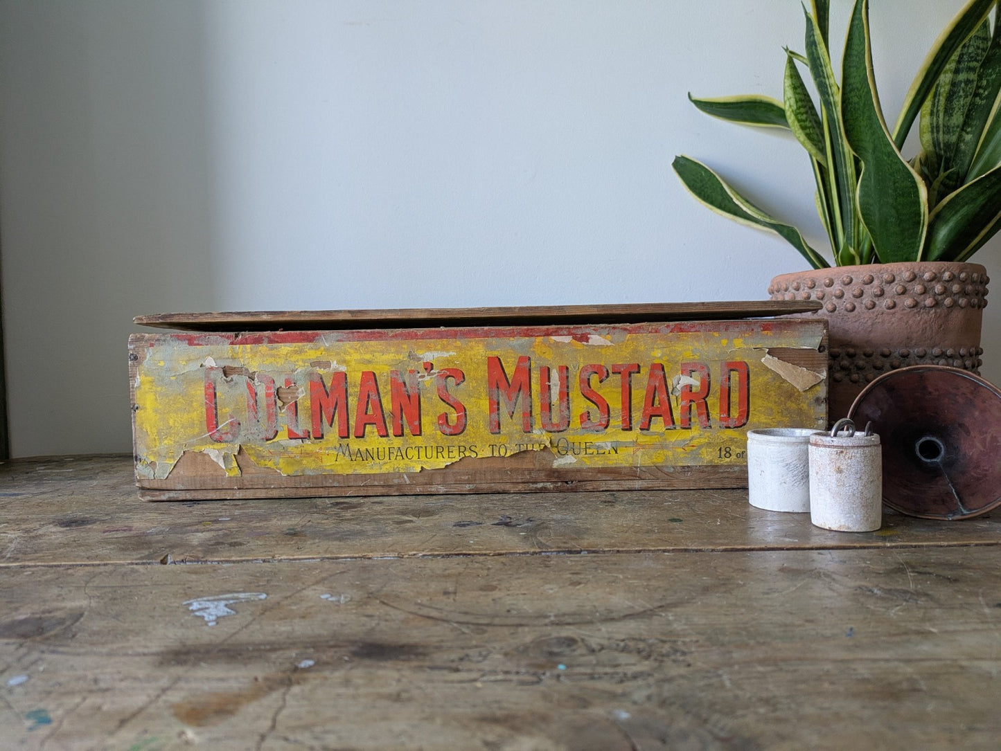 Rare Antique Colman's Mustard Crate 1890 Box Advertising Packaging Vintage Prop