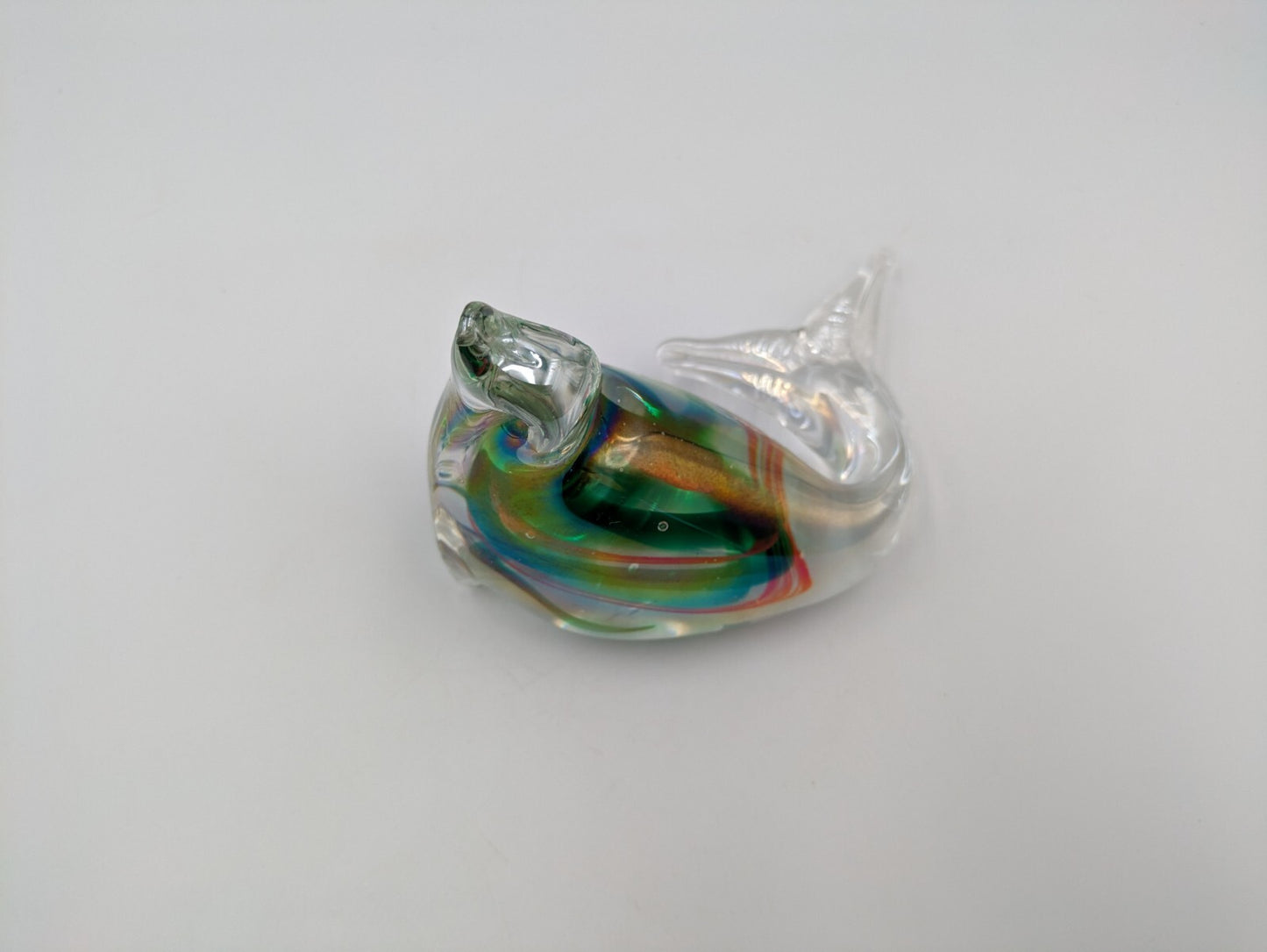 Murano Multi Colour Iridescent Art Glass Seal Paperweight Seal figure ornament