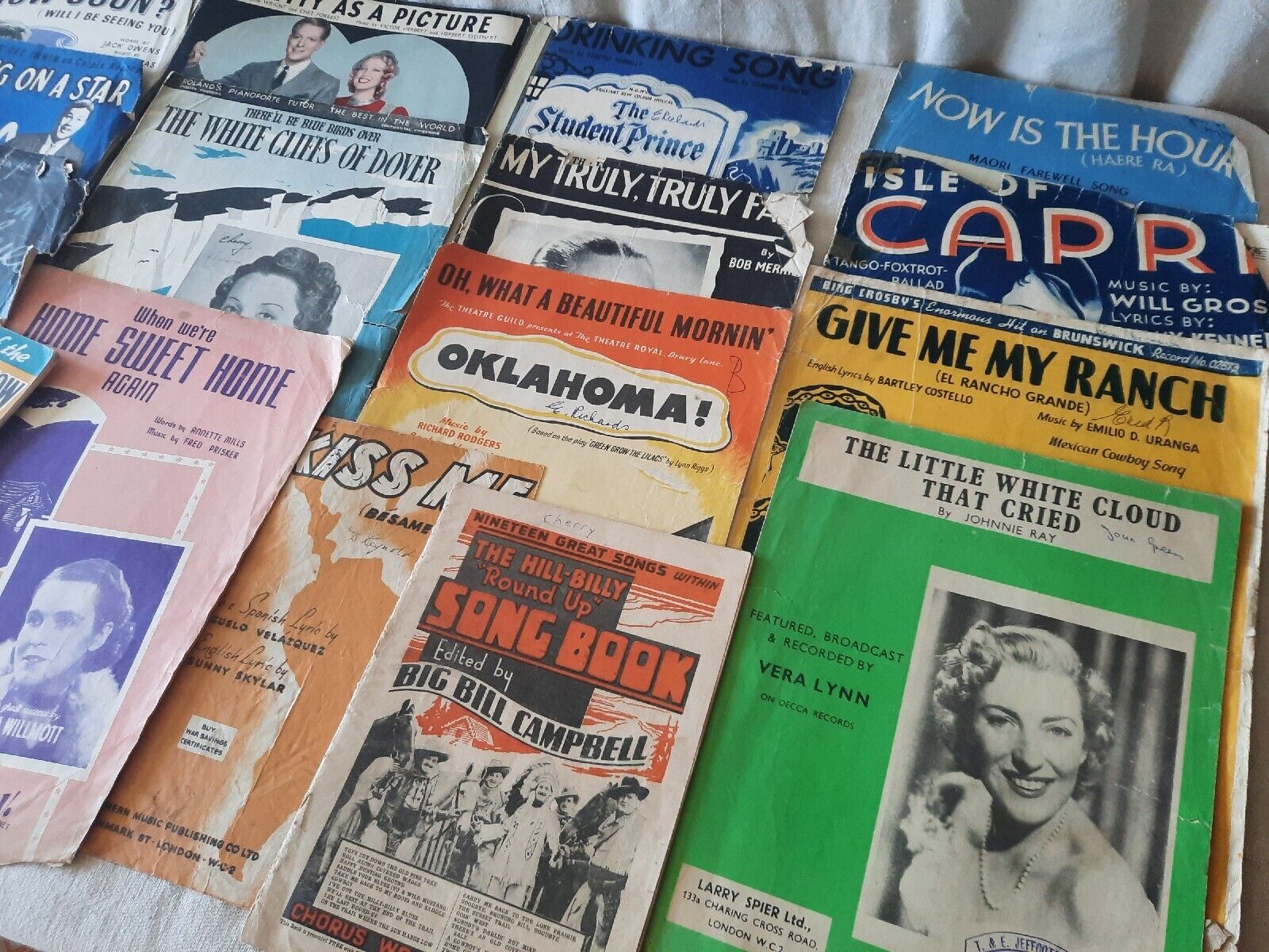 Vintage Lot Piano Sheet Music Manuscript Classic Paper Retro Mixed Rare Antique,