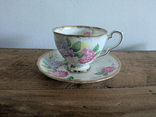 Vintage Royal Stafford England Tea Cup & Saucer Set Carousel Pattern Bone China