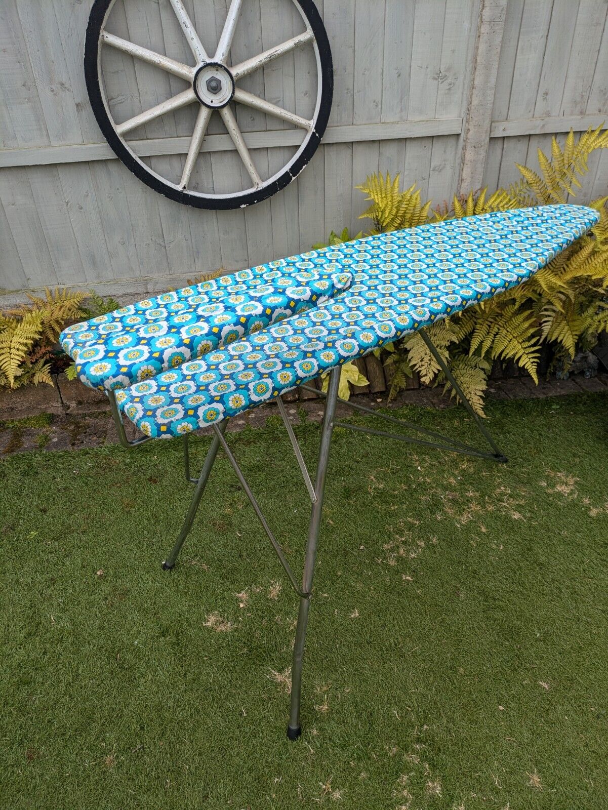 Rare 1950s French Libellule Vintage Ironing Board with Sleeve Retro Atomic Prop 