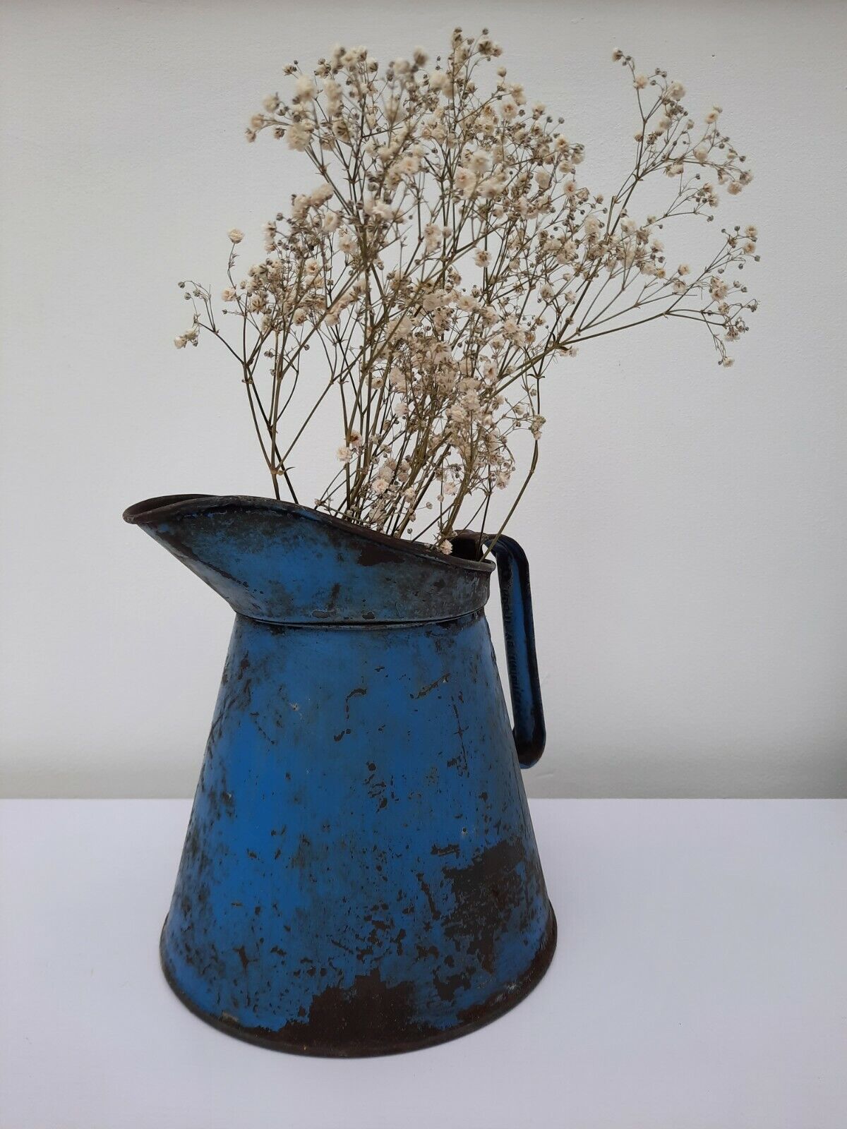 Vintage Blue Oil Jug, Pourer, Half Gallon, 1960's / 1970's Automobilia blue vase