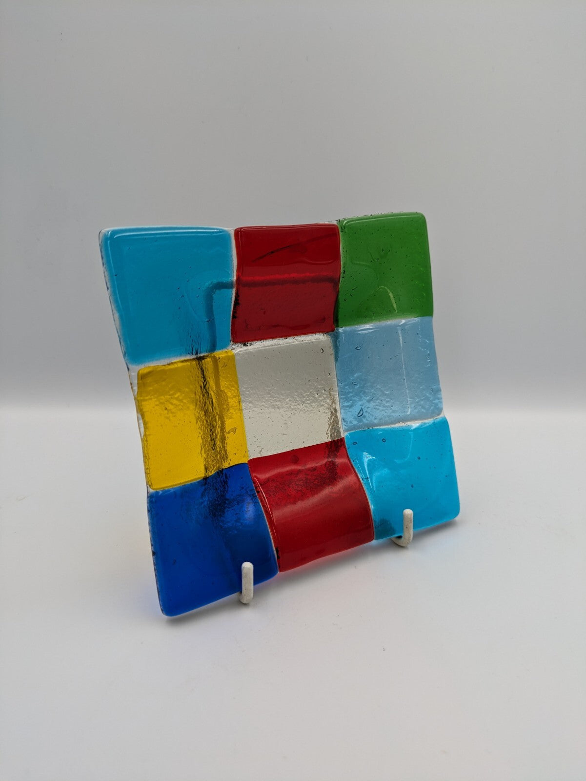 Murano Glass Fused Trinket Dish A. Dal Borgo Venezia Candy Square Color Block