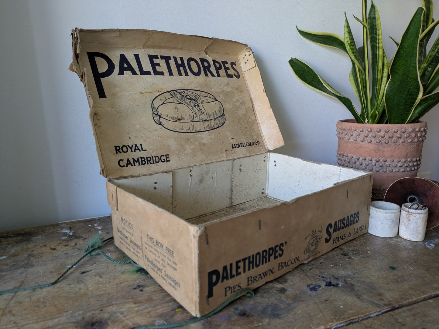 Vtg Palethorpes Sausages Box Butcher Packaging Food Advertising Kitchenalia Prop